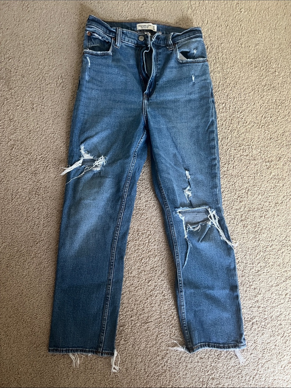 A&F Ankle Straight Leg Jeans